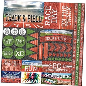 Elements Cardstock Stickers 12"X12"-Track & Field, Multicolored - Picture 1 of 2