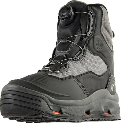 Botas de pesca Korkers Darkhorse para hombre con suela Kling-On - negras/metal, talla 9 Foto 1 de 4