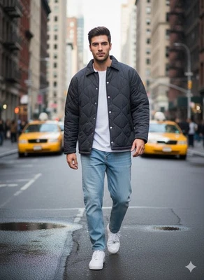 Chaqueta Deus Ex Machina Freddy Coach Para Hombre XL Antracita Acolchada Gris Aislante Foto 1 de 4