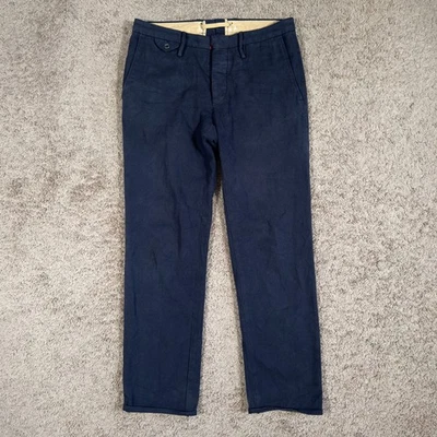 Chinos Incotex para Hombres Mezcla de Lana Botón Mosca Algodón 32x30 Azul Marino Foto 1 de 4