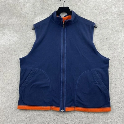 L.L. Bean Fleece Vest Womens Size Large Reversible Blue Orange Full Zip Pockets - Image 1 of 4
