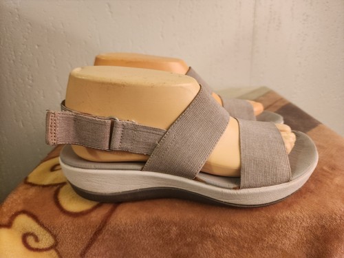 Sandali Clarks Soft Cushion donna tg 7 grigio tortora cinturino elastico slingback #43