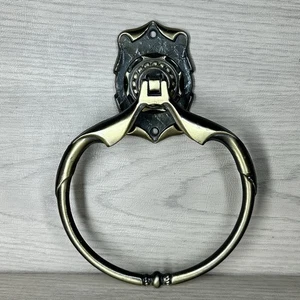 Vintage Amerock Carriage House Wall Mount Towel Ring Antique Gold 70's - Picture 1 of 11