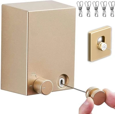 Retractable Clothesline Clothes Line Retracting Outdoor/Indoor, Heavy Duty St... - Image 1 of 4