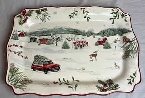 EUC Better Homes & Gardens WINTER FOREST Large Rectangular Serving Platter - Bild 1 von 7