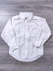 Lands End Shirt Boys Size 4 White Long Sleeve Oxford School Uniform Button Up - Picture 1 of 6