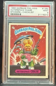 1986 GARBAGE PAIL KIDS SERIES 4 #138B OUTERSPACE CHASE PSA 9 MINT CHECKLIST - Picture 1 of 2