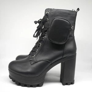 Cape Robbin Monik Platform Boots Women’s 10 Black — 4" Platform, Block Heel, Zip - Picture 1 of 17