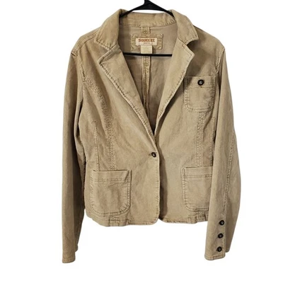 Vintage Squeeze Jeans Tan Corduroy Blazer Jacket Womens Size XLARGE  - Image 1 of 4