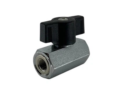 Válvula de bola de latón chapado Hypro serie 90 1/8" FNPT x 1/8" FNPT 200 PSI - 90FFB18 Foto 1 de 4