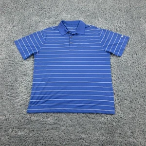 Nike Golf Poloshirt Herren Large blau weiß gestreift Dri-Fit Performance Swoosh - Bild 1 von 16