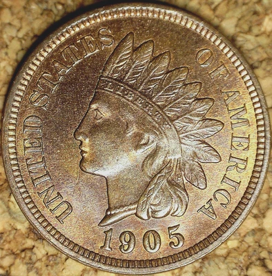 1905 Indian Head Cent - MS+++ RB  SNOW-37 PLATE / POLIQUIN PLATE, RPD (J726) - Image 1 of 4