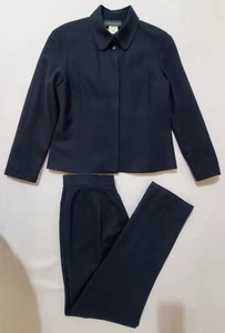 Tuta pantalone Harve Benard 2 pezzi taglia 12 blu navy misto lana foderato blazer con bottoni * - Foto 1 di 11