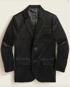 Perfect J.CREW Crewcuts Boys' Ludlow Jacket Blazer in Velvet BD038 Black Size 12 - Picture 1 of 8