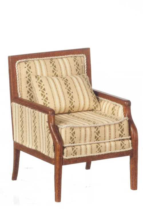 1/12 Puppenstubenmöbel quadratischer Rahmen Sessel/Nussbaum JJ31086WN