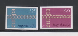 YUGOSLAVIA, 1971, EUROPA CEPT prueba rara no emitida valores 1.25 y 3.25 din RRRRR - Imagen 1 de 4