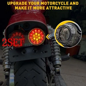 2X Luces Traseras LED Doble Moto Señales de Giro de Freno Indicador de Luz Integrado - Imagen 1 de 10
