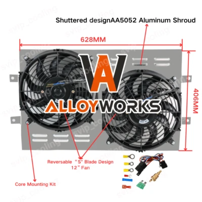 Aluminum Shroud+Fan For 1963-1968 1964 Chevy Chevelle Bel Air Impala EL CAMINO. Foto 1 de 4