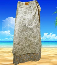 Boho Wrap Skirt Little Salty Printed Reversible Ankle Length Skirt Onesize