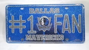 Dallas Mavericks #1 Fan Metal License Plate  NBA Basketball + 2 Patches TF - Picture 1 of 3