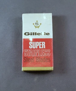 Nuovo Vecchio Stock - GILLETTE SUPER INOX - Dispenser sigillato di 5 lame - anni '60 - Foto 1 di 3