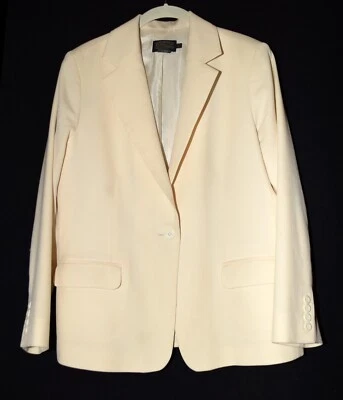 Pendleton Ivory Virgin Wool Flap Top Pockets Womens Blazer Jacket Size 12P - Image 1 of 4