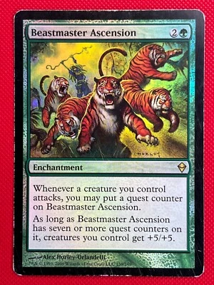 MTG Foil 1X Beastmaster Ascension X1 Zendikar Magic - Played - Image 1 of 2