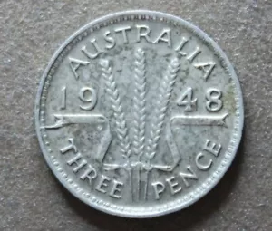 * 1948 SILVER THREEPENCE PREDECIMAL COIN CRACK RIBBON TO RIM #EHO14 - Picture 1 of 8