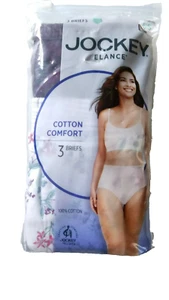 Jockey Elance 3-Pack Cotton Comfort Briefs Underwear Panties Women's Size 5/S - Picture 1 of 6