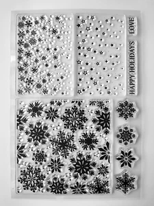 Winter Christmas Snow Snowflakes Clear Stamp Set - Approx 15 x 10cm - Picture 1 of 4
