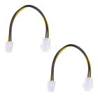 2X 20Cm/8Inch 12V 4 Pin Male To 4 Pin P4 Female Cpu  Supply Extension Cable V5b6
