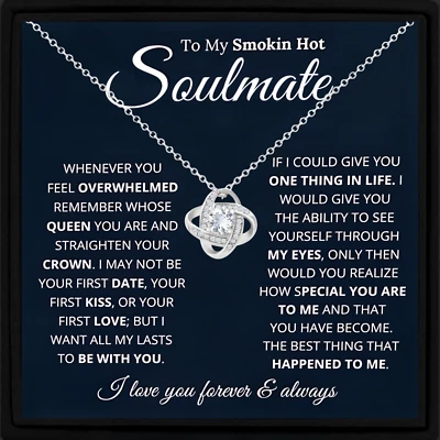 Regalo Para Esposa A Mi Fumadora Caliente Alma Gemela Colgante Collar Novia Joyería Foto 1 de 4