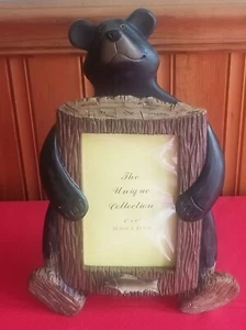 Vtg Black Bear 12.5" Tall Photo Picture Frame Lodge Cabin The Unique Collection  - Picture 1 of 6