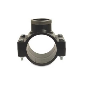 Morsetto di foratura PP nero 75mm x 1/2" filetto interno con guarnizione e viti - Foto 1 di 1