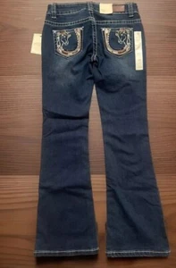 Shyanne Girls Denim Embroidered Horse Design On Back Pockets Bootcut Jean 10 New - Picture 1 of 2