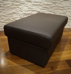 Dunkelbraun Echtleder Hocker mit Stauraum Sitzhocker Rindsleder Sitzwürfel 90x55 - Bild 1 von 5