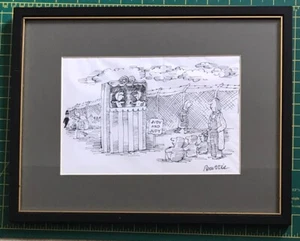 JUDY & JUDY Pen Ink cartoon signed Charles Peattie c1989 Greenham Peace Protest - Picture 1 of 4