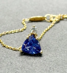 Tiffany & Co. Tanzanite and Diamond 18k Yellow Gold Pendant Necklace - Picture 1 of 8