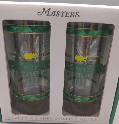 **Brand New** Masters  Tournament 2022 set of 2 commemorative 13 oz glasses Cover