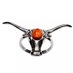 Auténtico anillo de plata de ley 925 ámbar báltico de 4,6 g joyería N-A7480 s.5 - Imagen 1 de 1