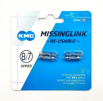 2 PIEZAS KMC Missing Link II 7,1 mm 6 7 8 velocidades plateado reutilizable Foto 1 de 3