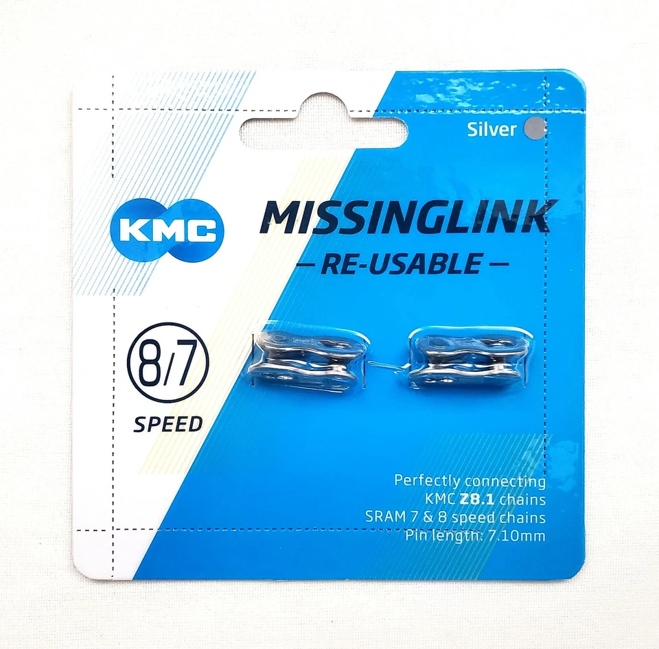 KMC MissingLink II 7.1 Mm Reusable 2 Pairs for 7&8 Speed Chains