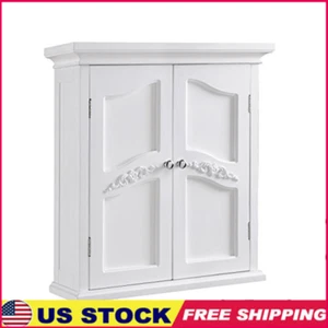 2-Door Wall Cabinet Adjustable Shelves Durable Storage Solution Easy Assembly US - Picture 1 of 6