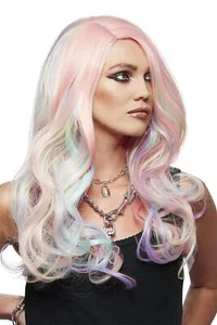 Manische Panik Einhorn Traum Queen Perücke Hitze Styleable Damen Kostüm Weiß - Bild 1 von 1