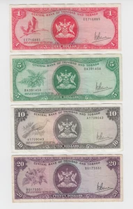 TRINIDAD & TOBAGO P.30-33  FULL SET 1-5-10-20 DOLLARS SIG 3 (B)  SEE SCAN - Picture 1 of 2