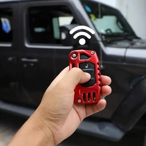 Aluminum Remote Key Fob Cover Case for 2018+ Jeep Wrangler JL JT Red Accessories - Picture 1 of 7