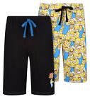 Mens 2 Pack Lounge Shorts The Simpsons Pyjama Sleep Night Shorts Homer S 3Xl New