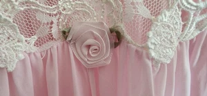 CAMICIA DA NOTTE DONNA MISS ELAINE CLASSICS ROSA NYLON FLOREALE SENZA MANICHE SMALL PETITE - Foto 1 di 6