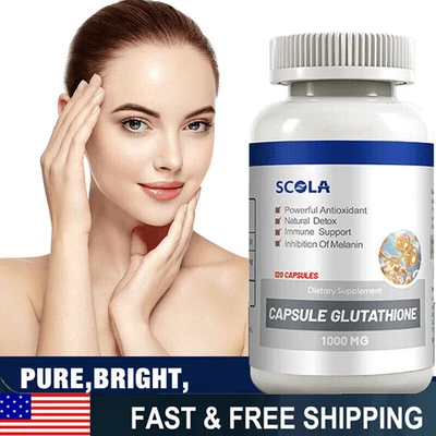 New Glutathione Capsules 1000MG Anti-Aging Skin Whitening Antioxidant Protection - Image 1 of 4