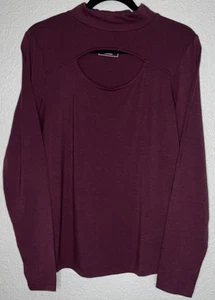 Candace Cameron Bure Top Women Sz M Keyhole Front Plum - Picture 1 of 9